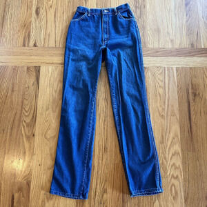 Vintage 70s Maverick Super High Rise Medium Blue Straight Leg Jeans 26x34